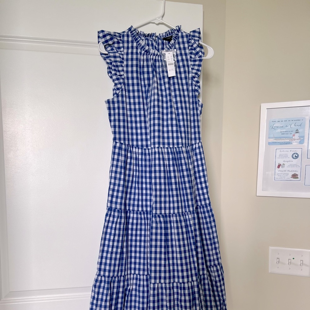 NWT JCrew Gingham Maxi dress